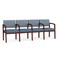 Lesro Lenox Wood 4 Seat Tandem Seating Wood Frame, Mahogany, RS Rain Song Back, MD Titan Seat LW4103 - alternate 1